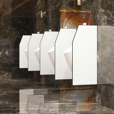 Imagem de Conselho de mictório de urinol, Urinals Particition com acessórios de aço inoxidável, tela de mictório, divisória de parede partição pública Partição do banheiro, tela de privacidade de mict
