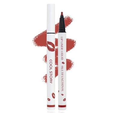 Imagem de YUANLI Caneta Marcadora Lip Stain, Delineador E Batom 2 Em 1, Cor Matte À Prova D'Água De Longa Duração Para Mulheres, Lápis Hidratante 24 Horas Líquido - 01