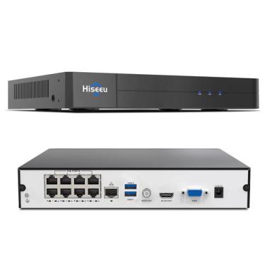 Imagem de Gravador de vídeo em rede NVR Hiseeu 8 portas 4K PoE 16 canais