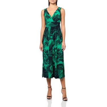 Imagem de Tommy Hilfiger Vestido longo feminino sem mangas com ombros franzidos, Capitão do céu/periquito, 36