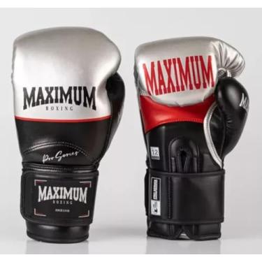 Imagem de Maximum Boxing Luvas de Boxe Pro Series Silver, 14 oz, Preto e Prata