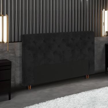 Imagem de Cabeceira para Cama Box King Size Portobel Marcela com Revestimento em Suede