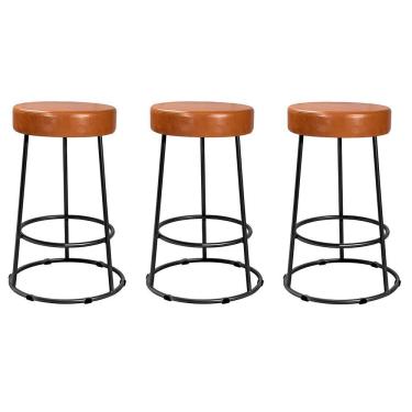 Imagem de Kit 3 Banquetas Roma 70cm Couríssimo Amarula - Salaone Amarula