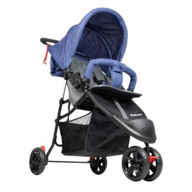 Imagem de Carrinho De Bebê EasyGo Com Cesto 3 Rodas Até 15kg KaBaby - Azul