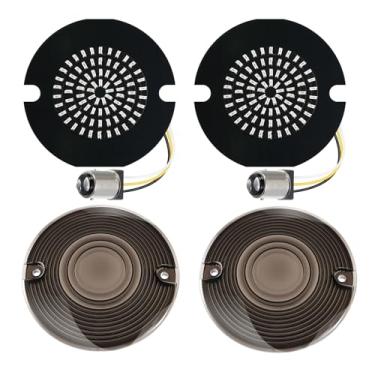 Imagem de Benlari Luzes de seta de LED de 9,5 cm, 81 LEDs traseiros 1156 1157 kit de luz de freio com 2 capas de lente fumê apto para Harley Davidson Touring Sportster Iron 883 Dyna Softail 1986-2024