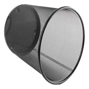 Imagem de Lixeira Escritorio Cesto Metal Aramado Grande 12 Litros Telado Casa Quarto Multiuso Cor:preto