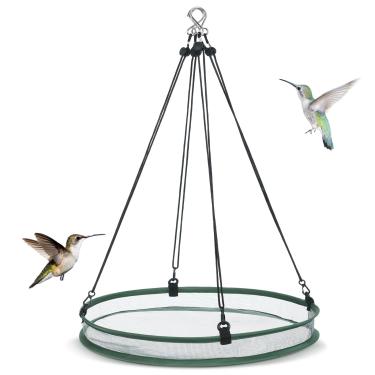 Imagem de FoldTier Coletor universal de sementes de pássaros selvagens, plataforma pendurada, bandeja coletora de sementes de pássaros para comedouros de beija-flor, alimentador de abelhas, acessórios de jardim