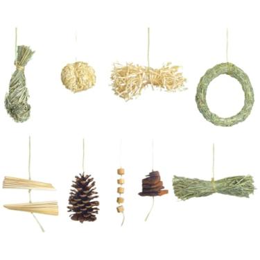 Imagem de Kit de Brinquedos Naturais Calopsita, Agapornis, Periquito, Aves (7 Brinquedos)