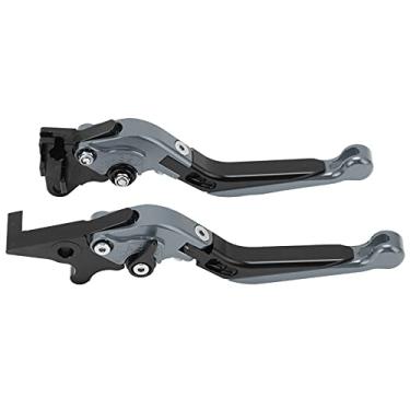 Imagem de Grcfumo 1 Par Alavanca de Freio, CNC Liga de Alumínio Acouta Motocicleta Brake Lever Alças, Embreagem Curta Brake Lever Handle para PCX 125 150 (Cinza)