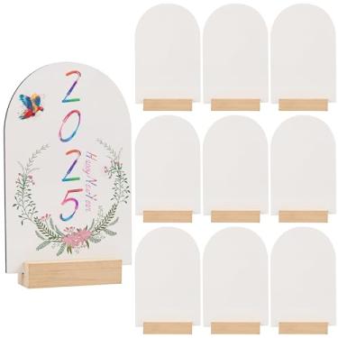 Imagem de Framendino, Pacote com 10 placas de mesa de arco de sublimação MDF com suporte para decoração de festa de casamento