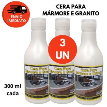 Imagem de Kit Cera Para Mármore E Granito Claro Com Carnaúba 300ml Proteção E Br