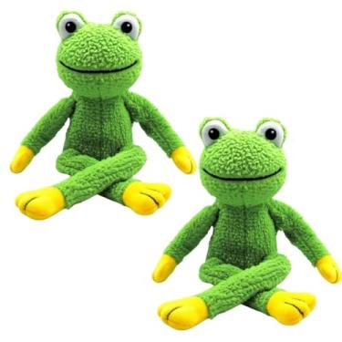 Imagem de KIT 2 SAPOS GRANDES DE PELÚCIA Brinquedo Mordedor Sapo Interativo com Apito Som para Cachorro Pet