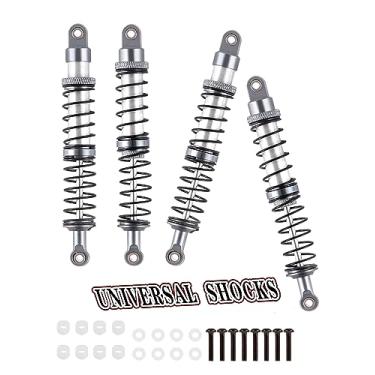Imagem de Rcarmumb Amortecedor universal de 100 mm para carros em escala 1/10 RC, liga de alumínio 7075 RC amortecedor ajustável universal hops up, 4 peças, titânio