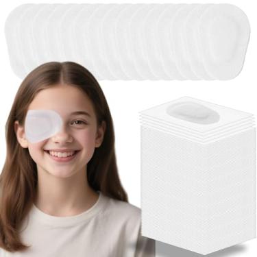 Imagem de THSIREE 100 adesivos para os olhos para crianças, adesivo médico para os olhos, descartável, respirável, para ambliopia, bandagens adesivas sem látex para crianças, 2,95 × 5 cm, branco