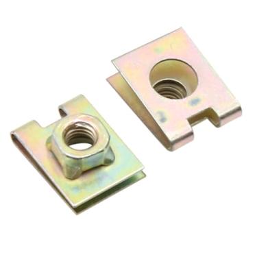 Imagem de uxcell 50 peças de 6 mm placa de metal com mola de furo tipo U clipes de proteção contra respingos para carro