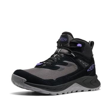 Imagem de KEEN Botas femininas Hightrail de couro isolado, durável, de altura média, impermeável, para caminhadas na neve, Preto/roxo áster, 41