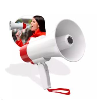 Imagem de Megafone Portátil Recarregável com Sirene, Gravador, USB e Amplificador de Voz