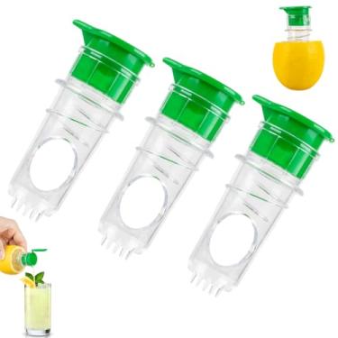 Imagem de Espremedor de limão, 2 peças mini espremedor de limão portátil com tampa para coquetéis, bebidas (verde)