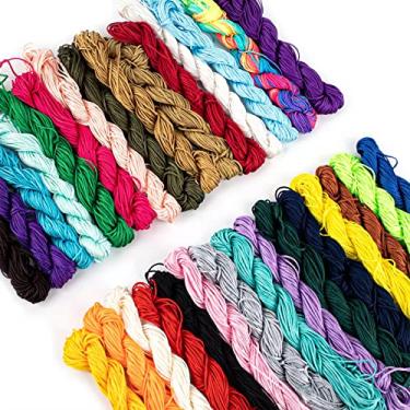 Imagem de AUEAR , 30 Cores 820 Jardas 1 Mm Cordão De Acabamento Nylon Acetinado Nó Chinês Contas Kumihimo Fio Macramê Para Fabricação Joias Pulseira