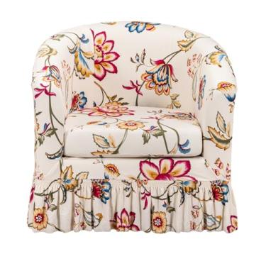 Imagem de CRFATOP Capa para cadeira de clube de 2 peças com saia estampada para poltrona de banheira com capa de almofada de assento, protetor de móveis redondo macio impresso para balcão de bar, sala de estar