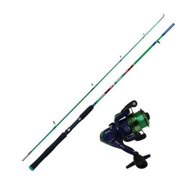 Imagem de Vara de Pesca 1,68 m com Molinete 200 m Plusfish Verde