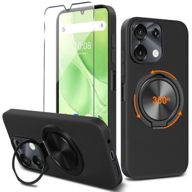 Imagem de Capa de telefone compatível com UMIDIGI G9/G9C/G9A/G9T com protetor de tela, suporte de anel giratório de 360° com suporte/suporte capa protetora de silicone para Umidigi G9 5G/G9C/G9A/G9T (2024 6,7