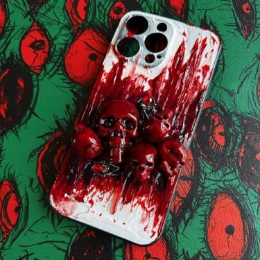Imagem de Unitvbba Capa de telefone gótica 3D feita à mão com olho de monstro – Ajuste personalizado para todos os modelos de telefone – Exclusivo para fãs de terror, cosplay, amantes de estética escura