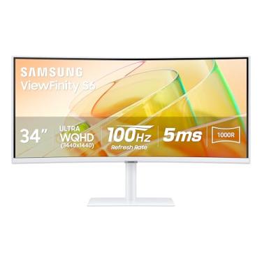 Imagem de SAMSUNG Monitor De Computador Curvo Viewfinity S65Tc Series Ultra-Wqhd 1000R De 34”, Hdr10, 100 Hz, Amd Freesync, Thunderbolt 4, Suporte Ajustável Em Altura, Alto-Falantes Integrados, Cuidados Com O