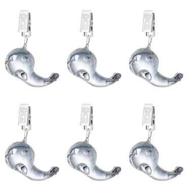 Imagem de LONGSHENG - SINCE 2001 - Pacote com 6 pesos de toalha de mesa com clipe, kit de pesos de toalha de mesa pesada com baleia de vidro para uso ao ar livre, jardim, festa, piquenique, capas de mesa, cinza