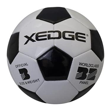 Imagem de XEDGE Bola de futebol tamanho oficial, bola de treinamento tamanho 5 para meninas, meninos, adolescentes, adultos, costurada à máquina para brincar em ambientes internos e externos (preto e branco,