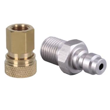 Imagem de RecDec Pacote Com 2 Adaptadores De Desconexão Rápida 8 Mm Para 1/8 Npt, Conector Parafuso, Adaptador Plugue Qd Compressor Ar Alta Pressão, Rifles Pcp, Bomba Manual, Carregamento Paintball, Mangueira