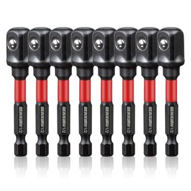 Imagem de GEINXURN Conjunto De Adaptadores Soquete Impacto Com 8 Peças, Quadrado 1/2", Chave Fenda Extensão 3", Adapte Sua Furadeira Elétrica A Chaves Alto Torque