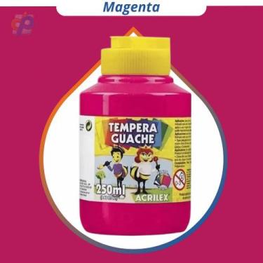 Imagem de Tinta Guache Acrilex 250 ml - Cores, Tinta Guache Magenta