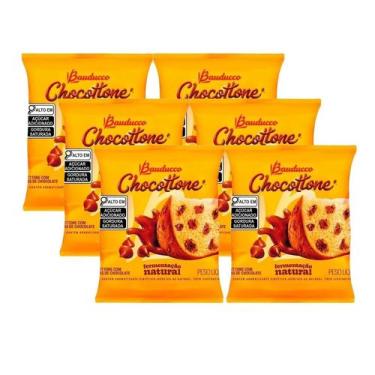 Imagem de 6 Mini Panettone Chocottone Bauducco Gotas Chocolate 80g