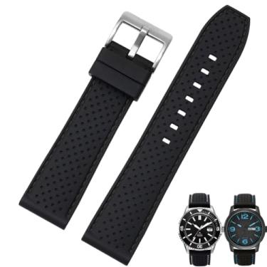 Imagem de Pulseiras de relógio respiráveis de silicone macio para homens e mulheres, pulseiras ajustáveis de borracha de liberação rápida, à prova d'água, compatíveis com relógios regulares e inteligentes de