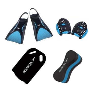 Imagem de Kit Natação Speedo Nadadeira Power Fin + Palmar Power Paddles + Prancha e Flutuador Swim Pé de Pato (Nadadeira P 34/36 BR- Palmar P)