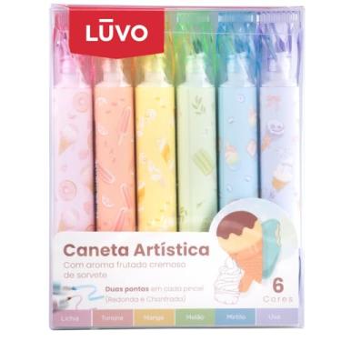 Imagem de Caneta Cheiro Fragrância Perfume Aroma Duas Pontas C/6un (Fragrância, Sorvete)