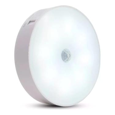 Imagem de Luminária de Noite USB Recarregável com Sensor de Movimento, Lâmpada LED Duas cores Luz Quente Frio