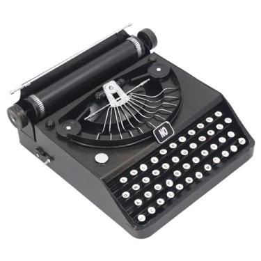 Imagem de Luocute Modelo de máquina de escrever antigo, adereços manuais portáteis retrô, ornamentos de decoração para casa, café, armário de vinho (preto)