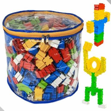 Imagem de Brinquedo Blocos De Montar Tudo Infantil Educativo 500pçs - Engetex