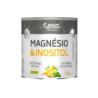 Imagem de Suplemento Magnésio e Inositol 210g Bodyaction, Abacaxi com Hortelã