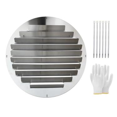 Imagem de MAAOBR Capa para unidade externa de ar condicionado com defletor, saída de ar em aço inoxidável, proteção contra sopro direto(Stainless Steel - Round,16.9in)