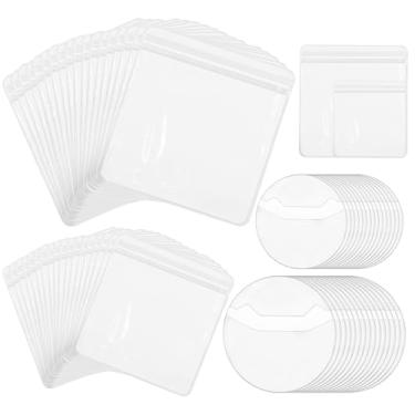 Imagem de Rustark 100 unidades, 2 formas de sacos de celofane autovedantes, sacos transparentes para biscoitos e doces, bolsa de mangas autoadesivas, bolsa de violoncelo para alimentos, para festa de Natal