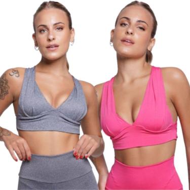 Imagem de KIT 2 Top Bojo Suplex Liso Serra e Mar Roupa Para Academia Treino Moda Fitnees-Feminino