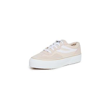 Imagem de Superga Tênis feminino 3041 Revolley Colorblock plataforma, Bege/branco, 35