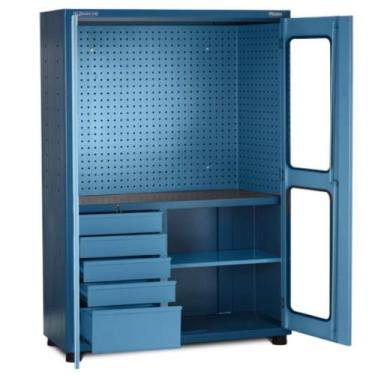 Imagem de Armário para ferramentas com 1 prateleira 5 gavetas e porta com visore