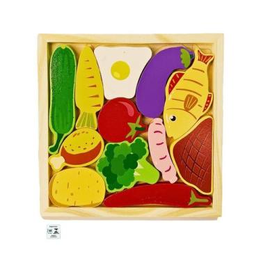 Imagem de Colecione e Encaixe MDF Alimentos Toymix Brinquedo Infantil de Encaixa