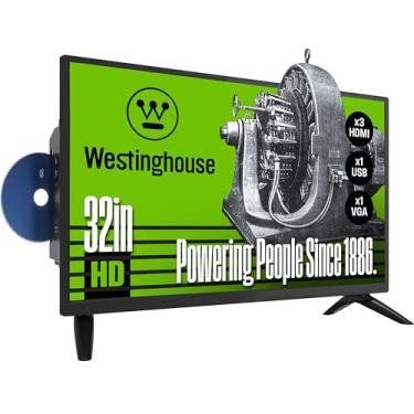 Imagem de Westinghouse TV de 32 polegadas com leitor de DVD embutido, LED HD 720p pequeno combo de DVD para televisão não inteligente com HDMI, USB e controles parentais, monitor para casa, cozinha ou trailer