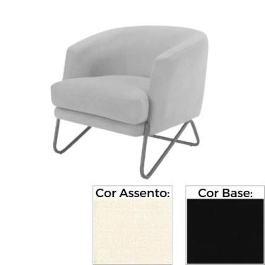 Imagem de Poltrona MH-3788 Herval Base Metal Laca Fosca Preto Metalizado Assento