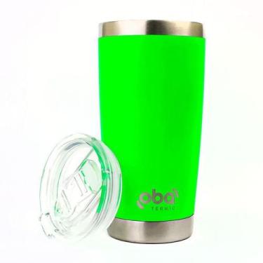 Imagem de Copo Térmico com Tampa e Abridor 591ml Verde Neon - Oba Térmic